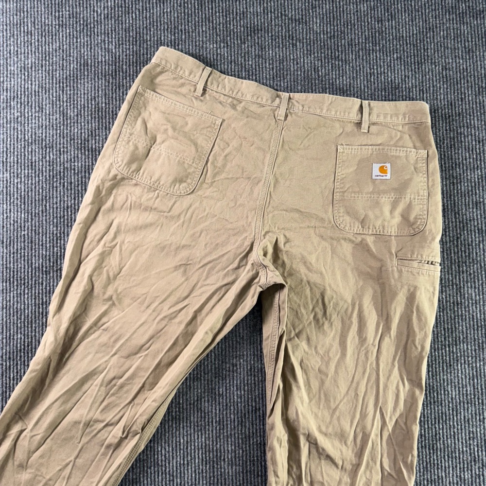 Carhartt Mens‎ 44x32 Tan Canvas Carpenter Pants Relaxed Fit Workwear Utility